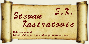 Stevan Kastratović vizit kartica